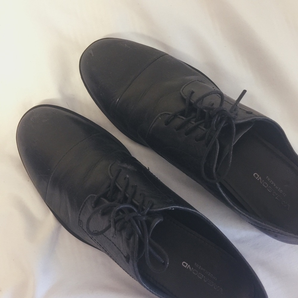 Vagabond Black Leather Oxford Shoes